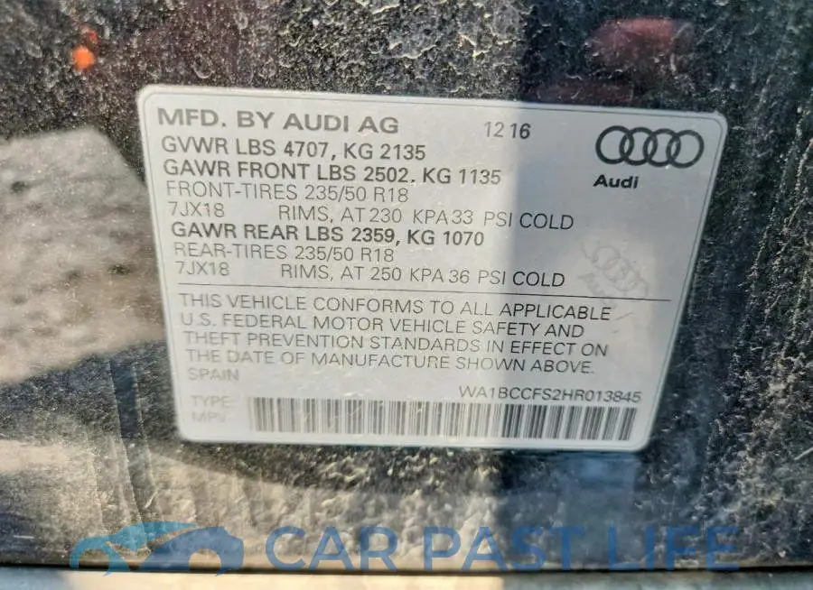 WA1BCCFS2HR013845# 13