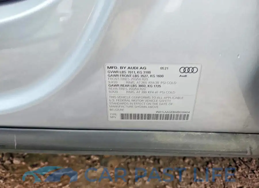 WA1LAAGE6MB038404# 14