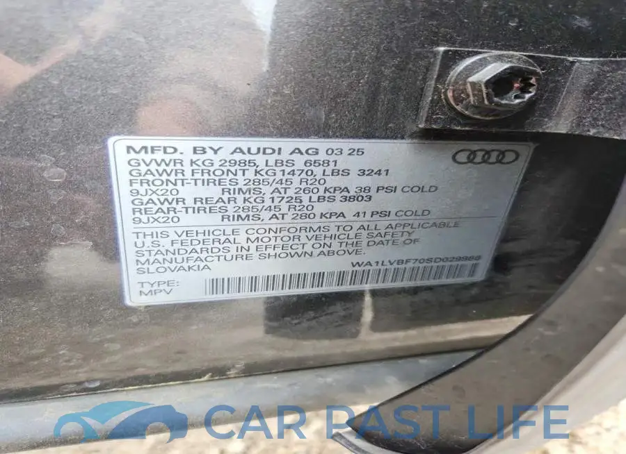 WA1LVBF70SD029986# 14