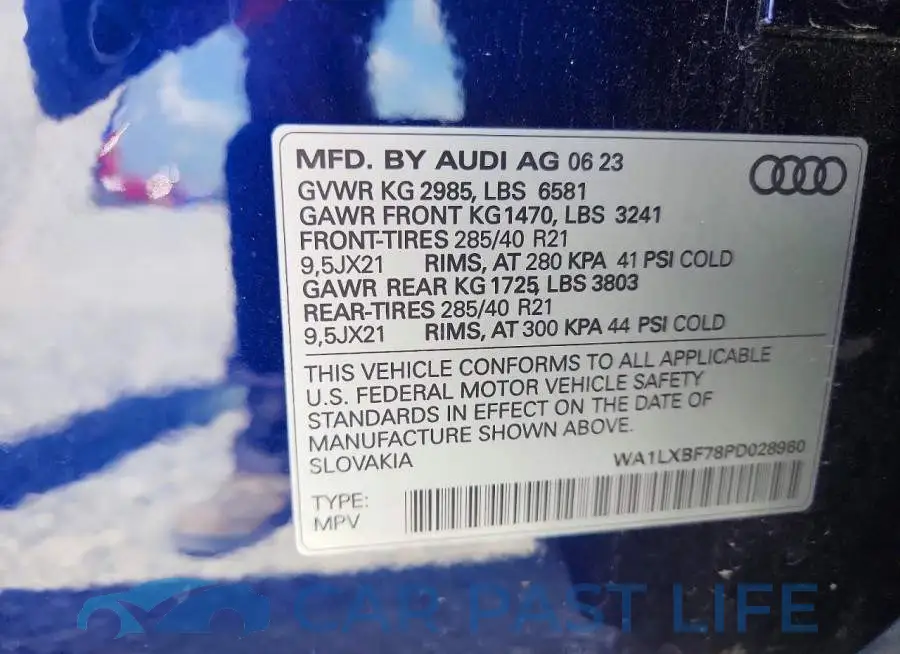 WA1LXBF78PD028960# 13