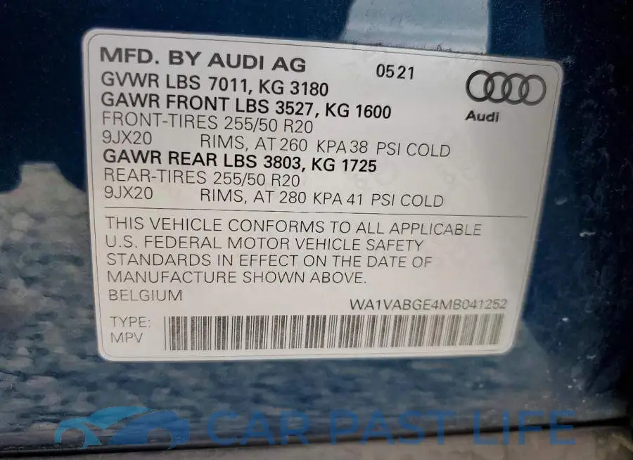 WA1VABGE4MB041252# 14