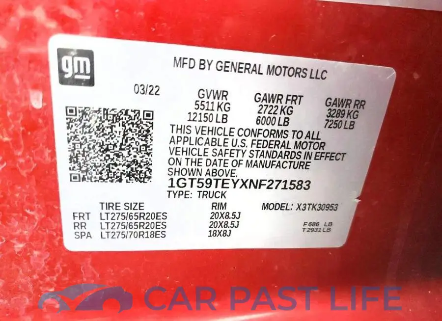 1GT59TEYXNF271583# 12