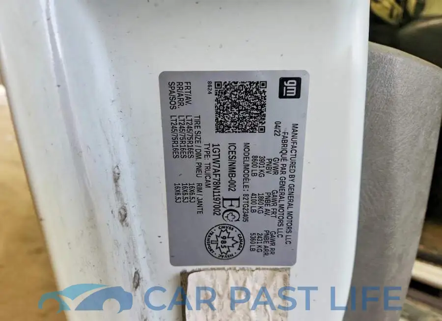 1GTW7AF78N1197002# 13