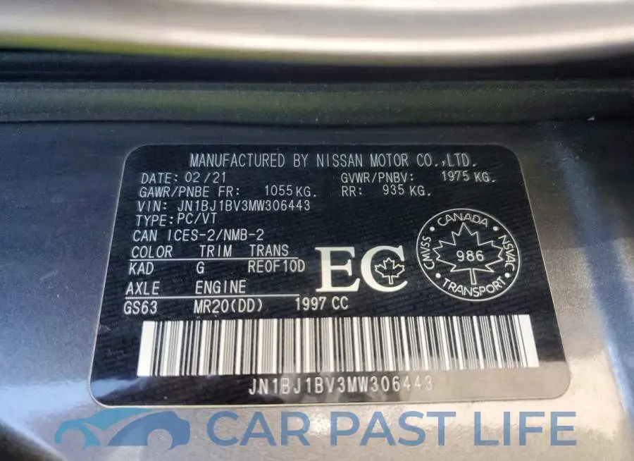 JN1BJ1BV3MW306443# 13