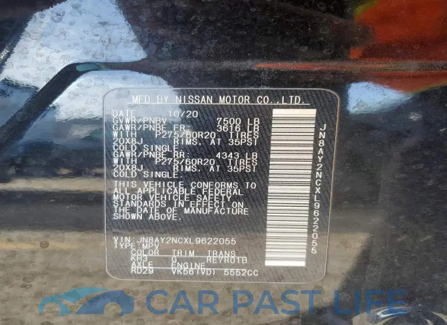 JN8AY2NCXL9622055# 14