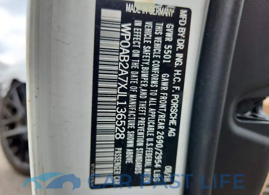 WP0AB2A7XJL136528# 13