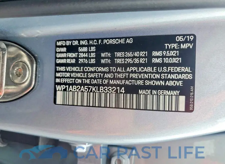 WP1AB2A57KLB33214# 13