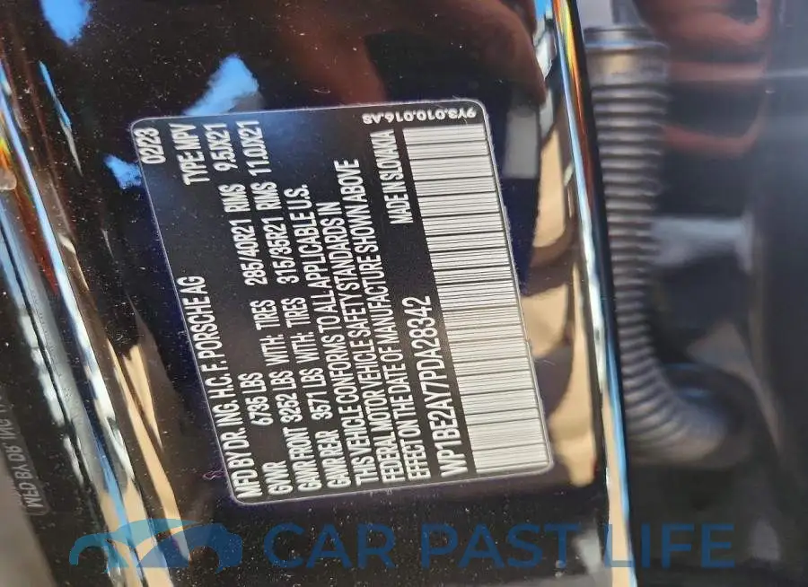 WP1BE2AY7PDA28342# 12
