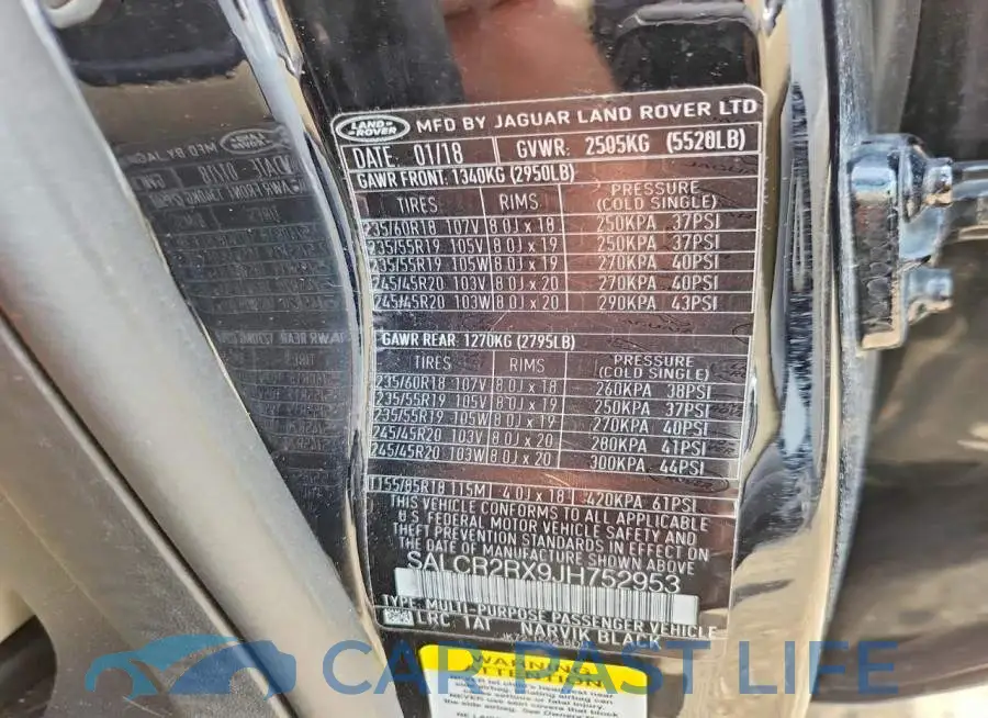 SALCR2RX9JH752953# 12
