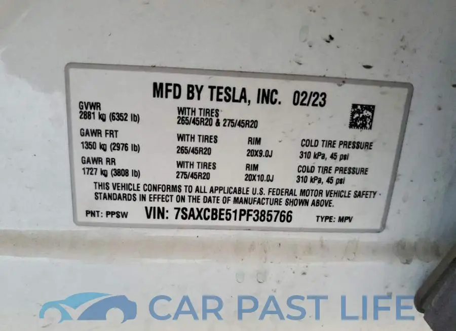 7SAXCBE51PF385766# 14