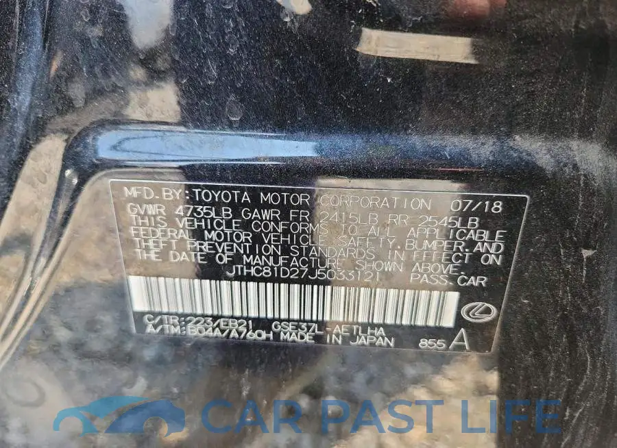 JTHC81D27J5033121# 13