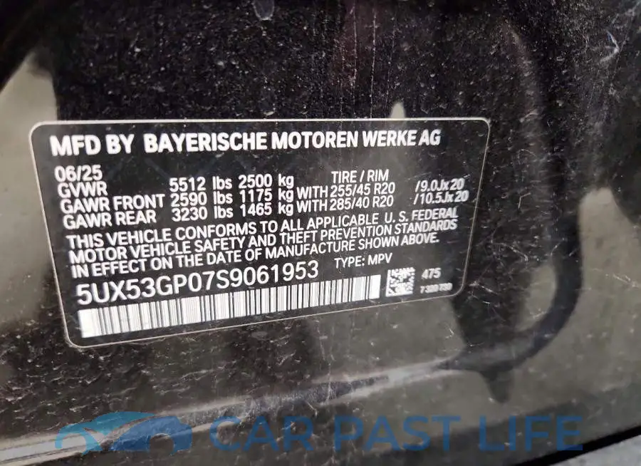 5UX53GP07S9061953# 13