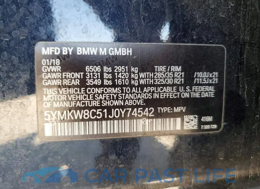5YMKW8C51J0Y74542# 13