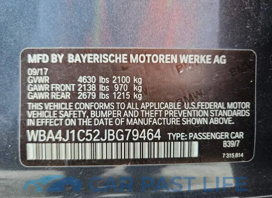 WBA4J1C52JBG79464# 13