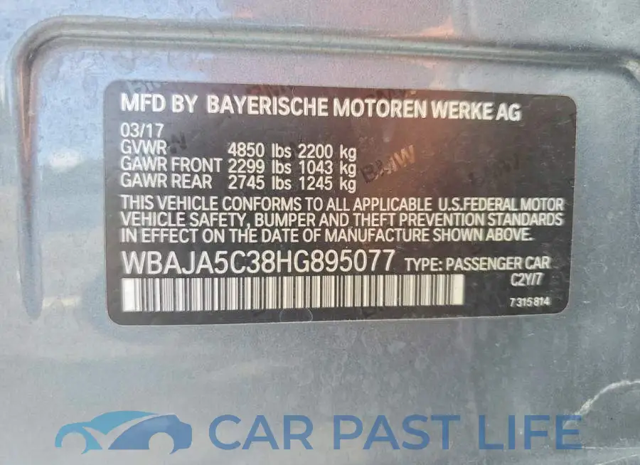 WBAJA5C38HG895077# 12