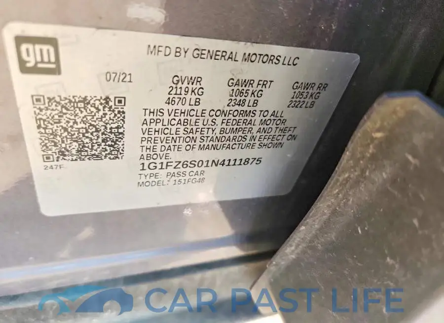 1G1FZ6S01N4111875# 12