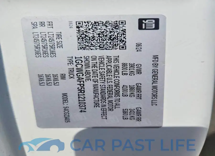 1GCWGAFP5R1210374# 14