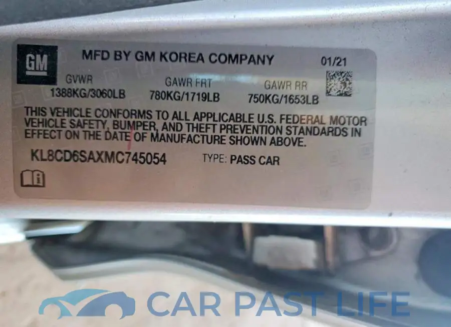 KL8CD6SAXMC745054# 13