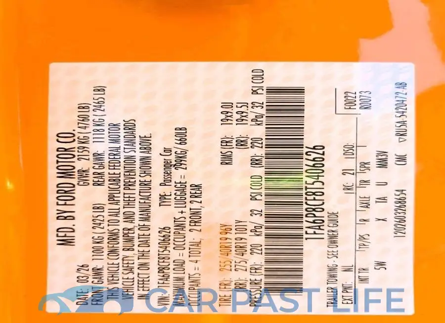 1FA6P8CF8T5406626# 12