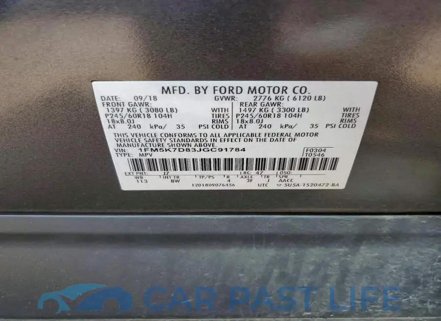 1FM5K7D83JGC91784# 13