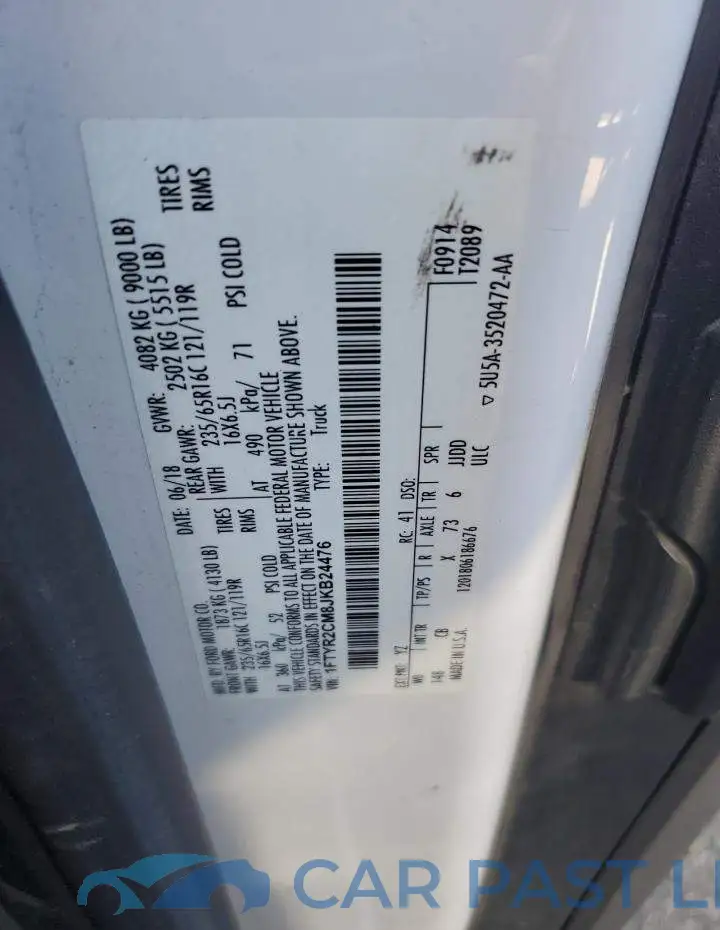 1FTYR2CM8JKB24476# 13