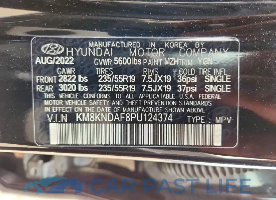 KM8KNDAF8PU124374# 13