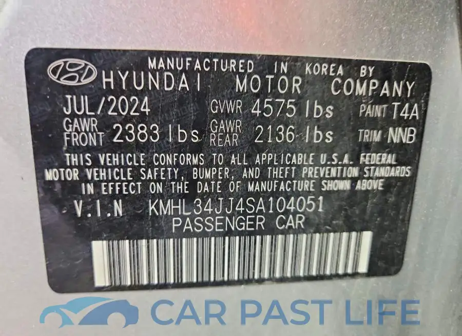 KMHL34JJ4SA104051# 12