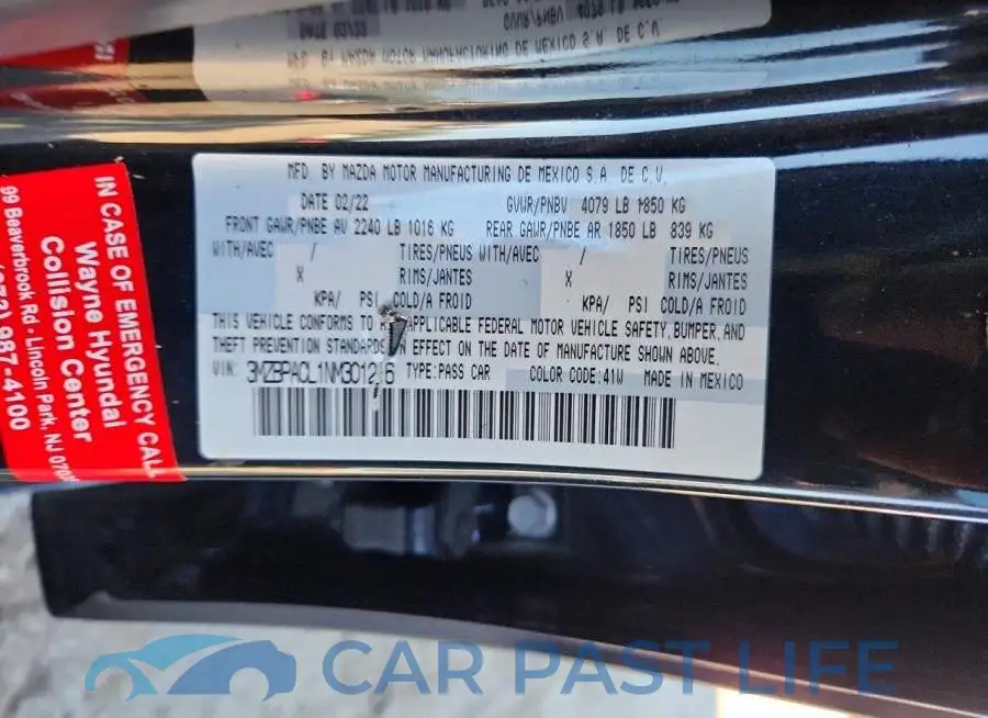 3MZBPACL1NM301216# 12