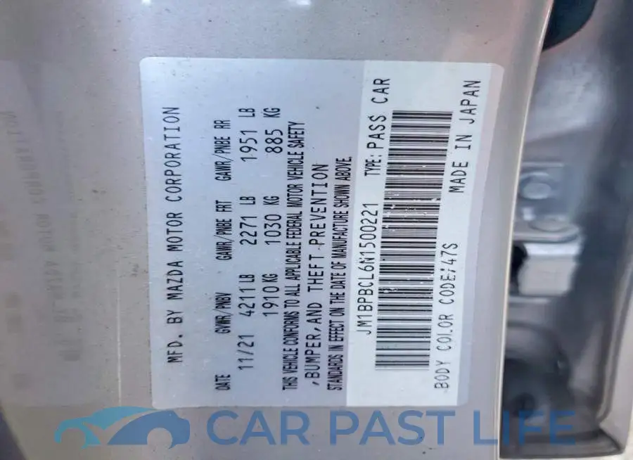JM1BPBCL6N1500221# 12