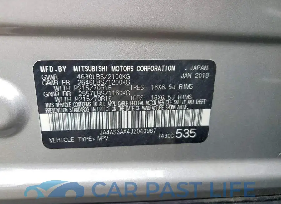 JA4AS3AA4JZ040967# 12