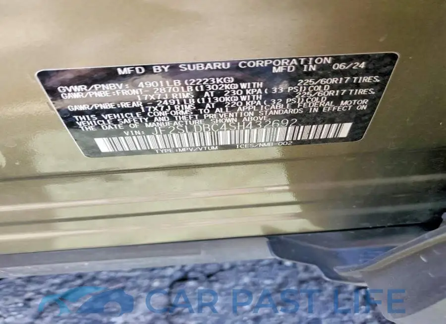 JF2SLDBC4SH432692# 13