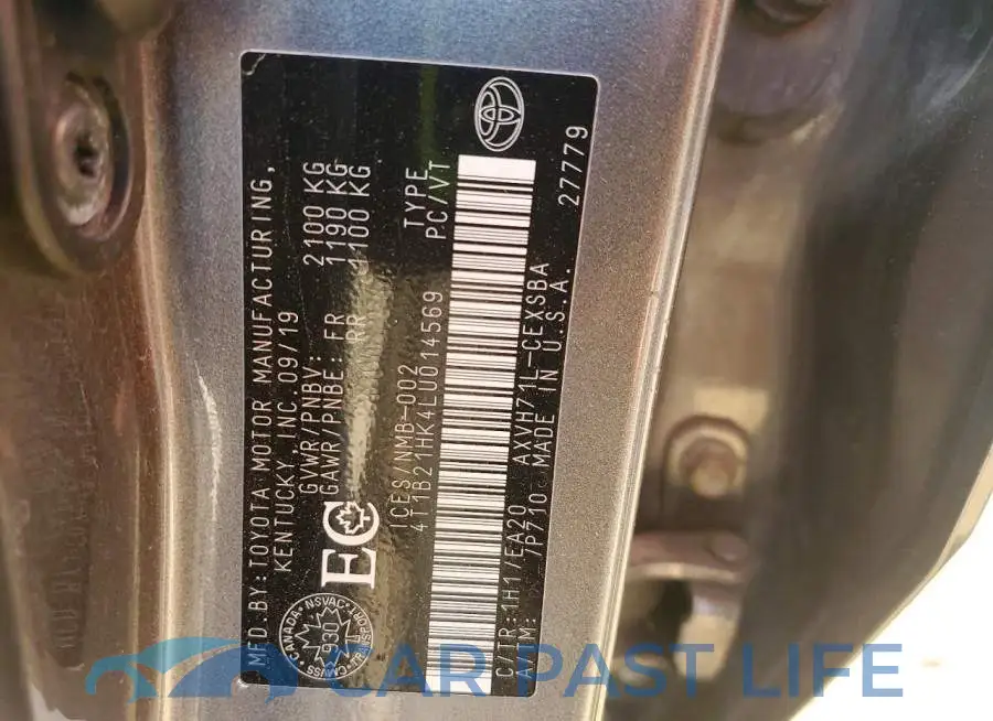 4T1B21HK4LU014569# 13