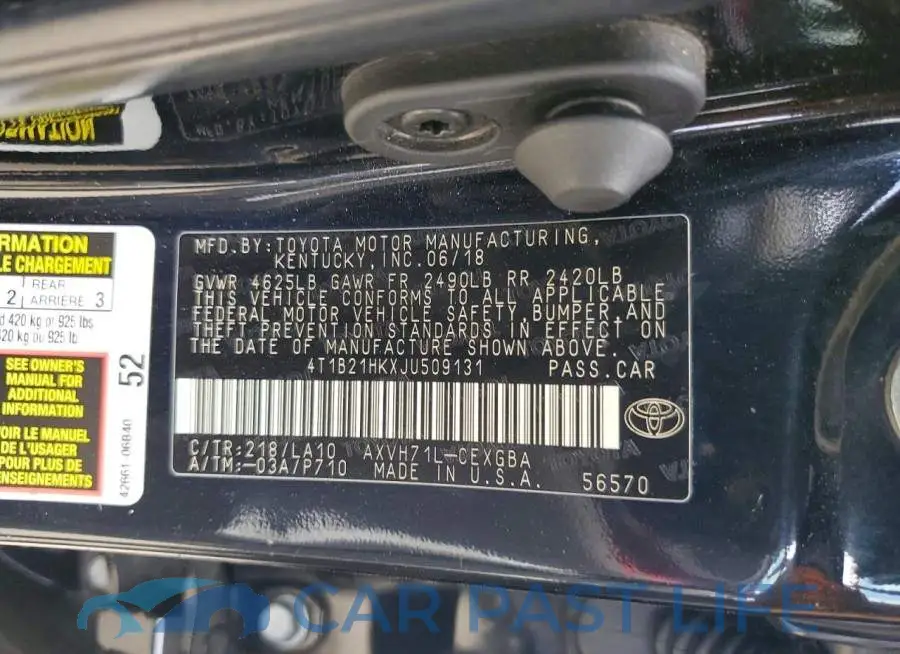 4T1B21HKXJU509131# 12