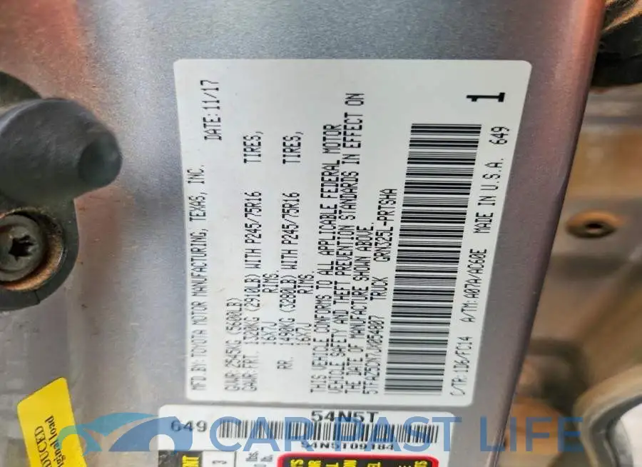 5TFAZ5CN7JX054807# 12