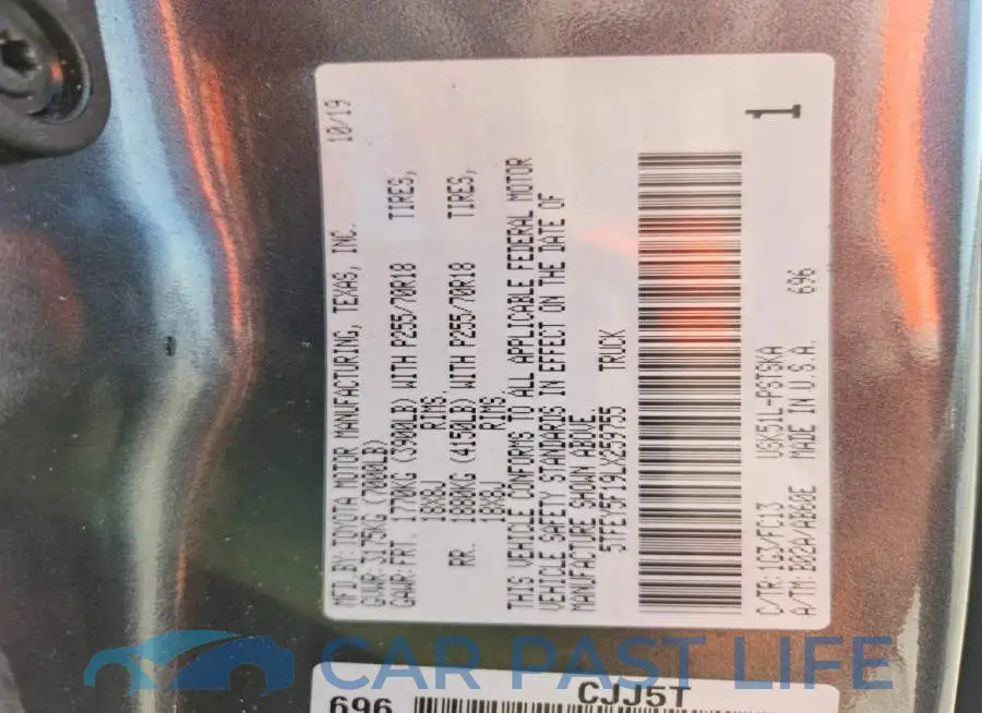 5TFEY5F19LX259755# 12