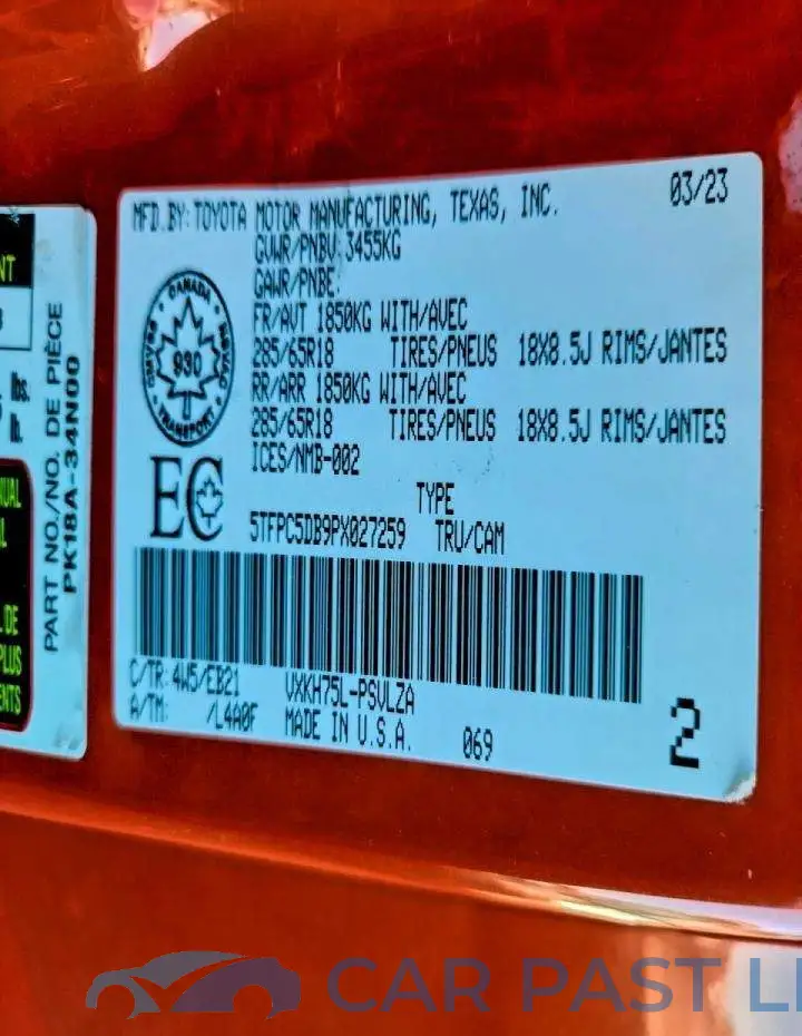 5TFPC5DB9PX027259# 13