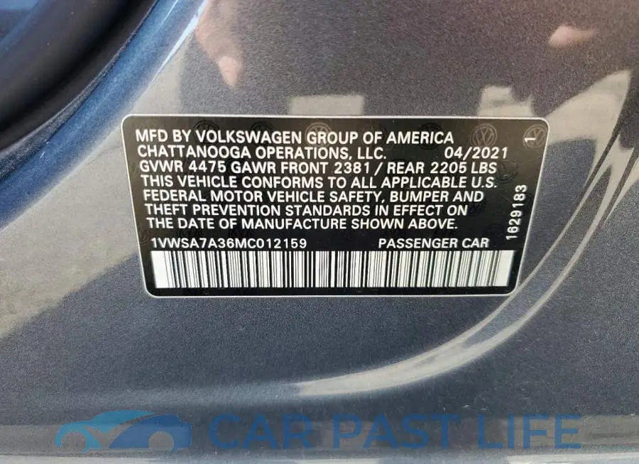 1VWSA7A36MC012159# 12