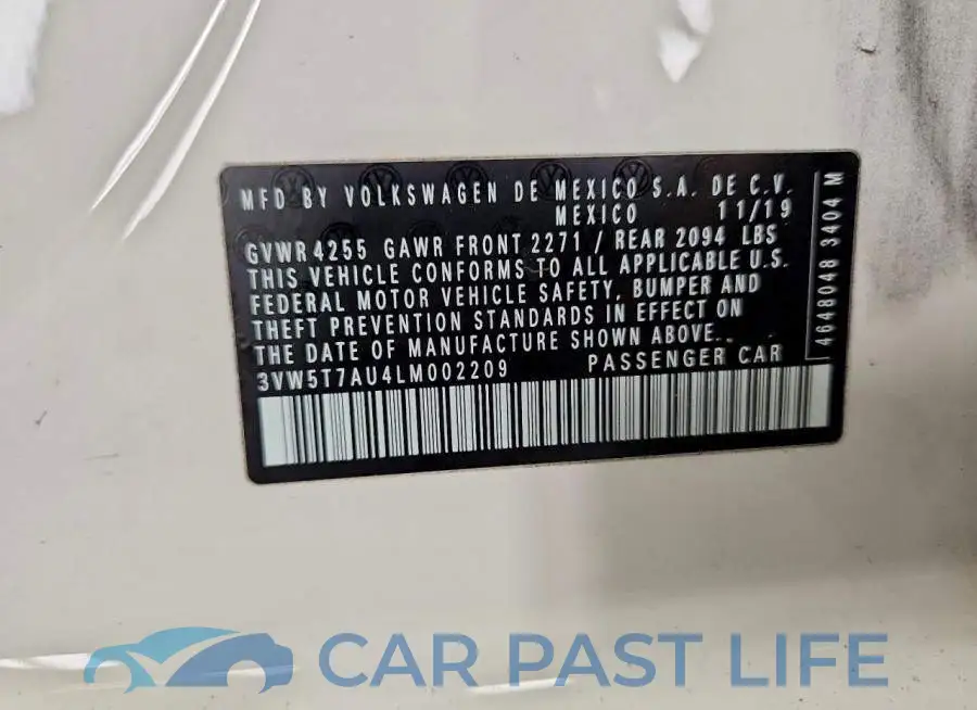 3VW5T7AU4LM002209# 12