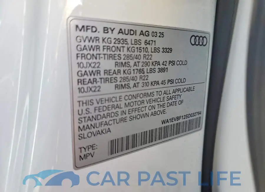 WA1EVBF12SD032764# 14