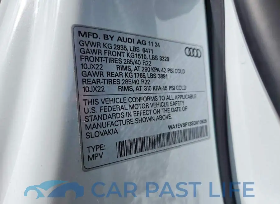 WA1EVBF13SD019926# 12
