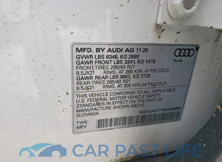 WA1LXAF77MD020693# 13