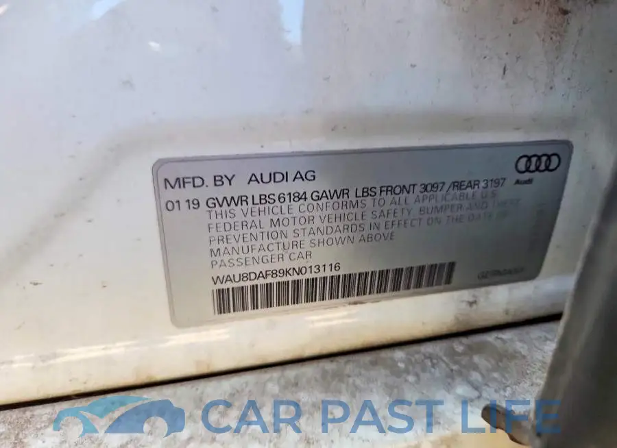 WAU8DAF89KN013116# 13