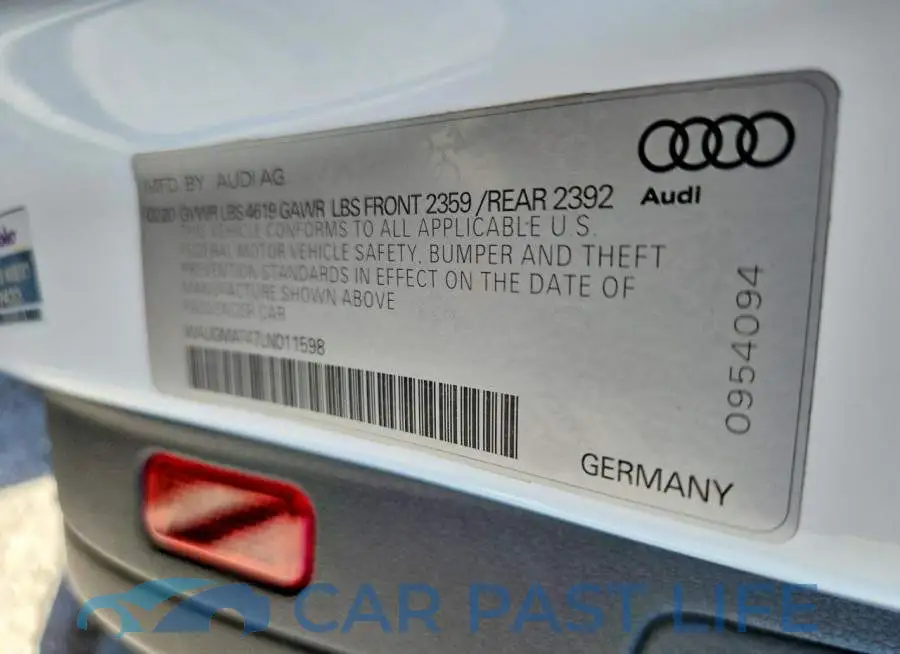 WAUGMAF47LN011598# 12