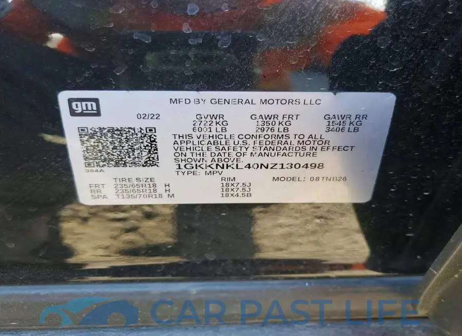 1GKKNKL40NZ130498# 13