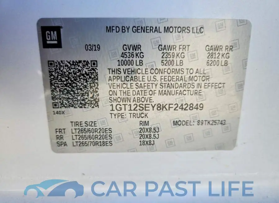 1GT12SEY8KF242849# 13