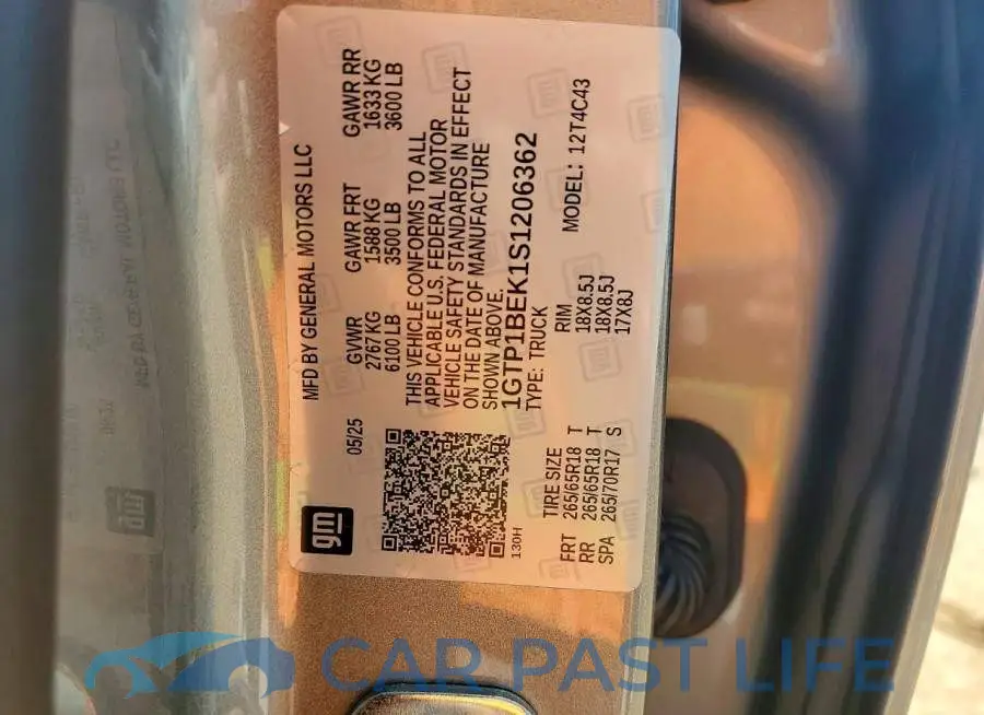1GTP1BEK1S1206362# 13
