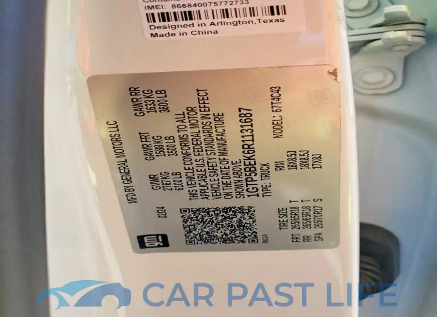 1GTP5BEK6R1131687# 12