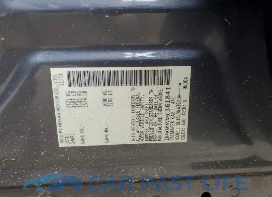 1N4AA6AVXKC361841# 12