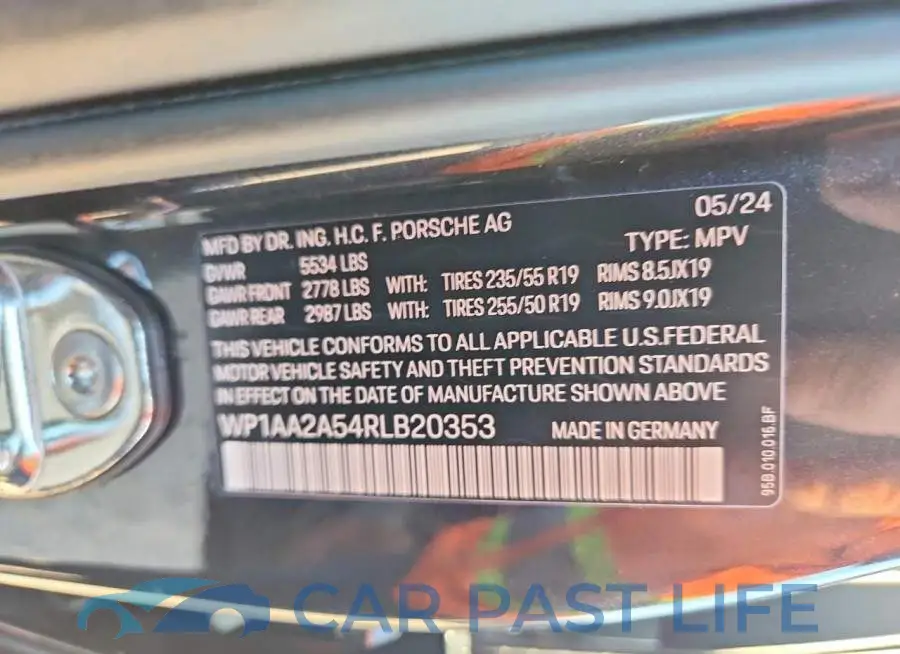 WP1AA2A54RLB20353# 13