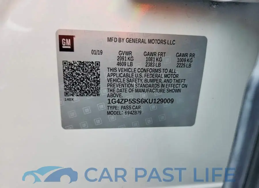 1G4ZP5SS6KU129009# 12